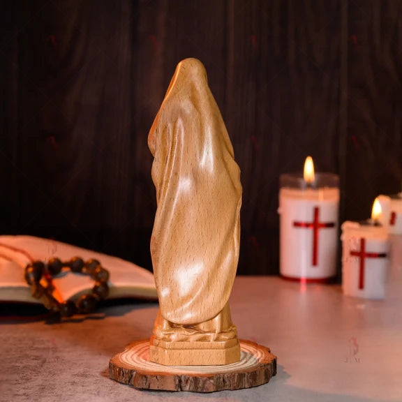 Catholic Our Lady of Sorrows Figurine – Wooden Religious Statue