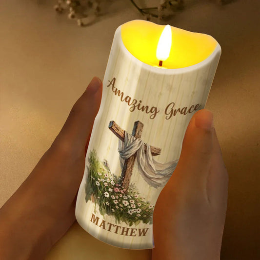 Amazing Grace - Personalized Flameless LED Candle