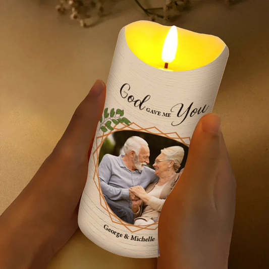 God Gave Me You - Personalized Flameless LED Candle