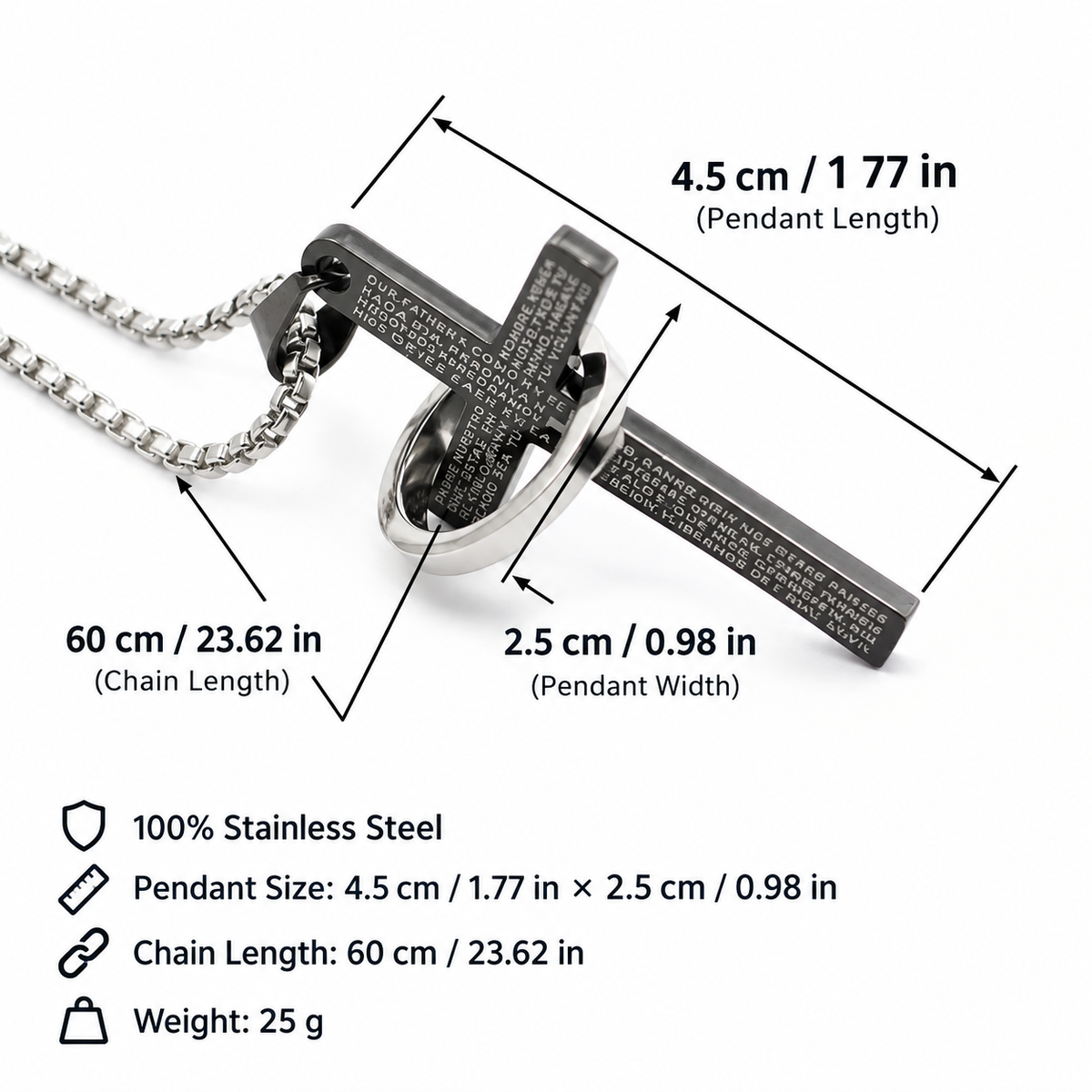 Cross Necklace with Ring – Faith Pendant Necklace