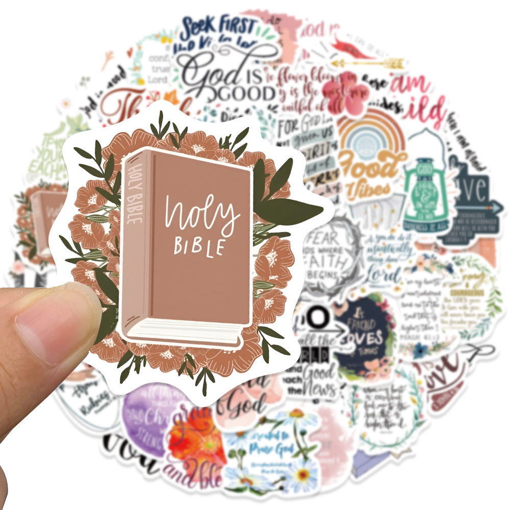 Notebook Stickers - 52 Jesus Phrases Bible Quotations Notebook Stickers