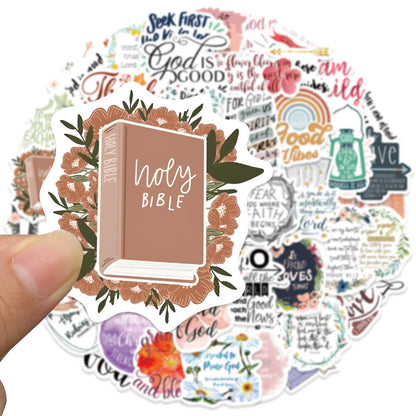 Notebook Stickers - 52 Jesus Phrases Bible Quotations Notebook Stickers