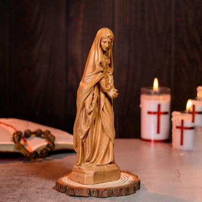 Catholic Our Lady of Sorrows Figurine – Wooden Religious Statue