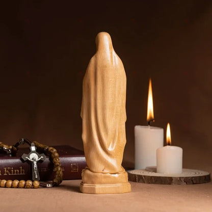 Virgin Mary of Lourdes Wooden Statue - Religious Gifts Our Lady of Guadalupe Custom