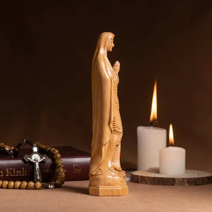 Virgin Mary of Lourdes Wooden Statue - Religious Gifts Our Lady of Guadalupe Custom