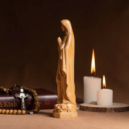 Virgin Mary of Lourdes Wooden Statue - Religious Gifts Our Lady of Guadalupe Custom