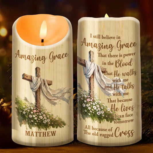 Amazing Grace - Personalized Flameless LED Candle