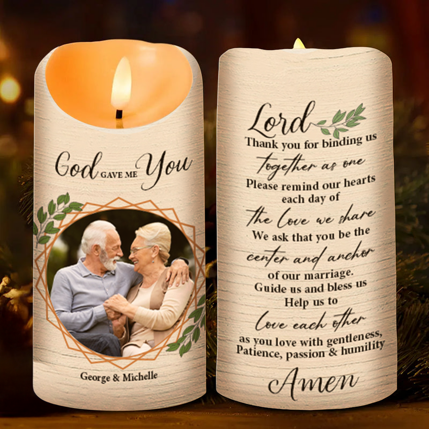 God Gave Me You - Personalized Flameless LED Candle