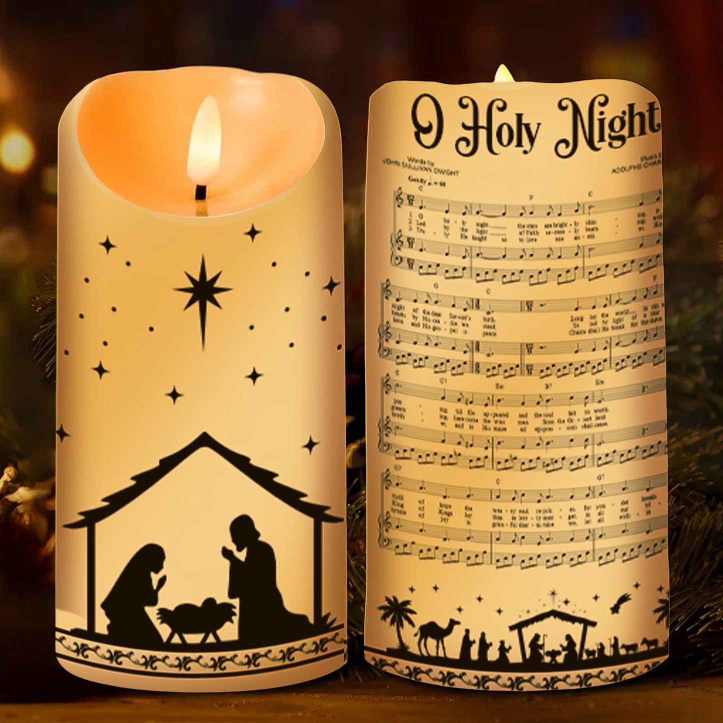 "O Holy Night" Christmas LED Candle