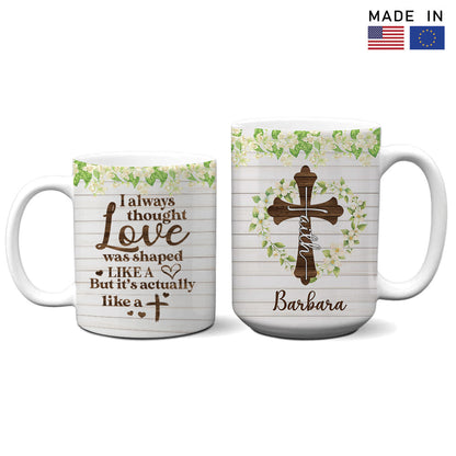 Faith Cross Personalized Mug | Floral Christian Gift with Custom Name