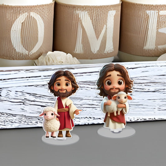 Cute Jesus Acrylic Stand – Modern Christian Desk Decor