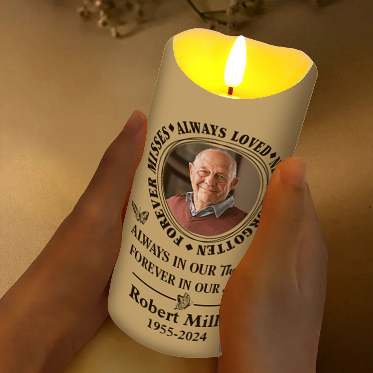Always Loved, Never Forgotten - Personalized Flameless LED Candle