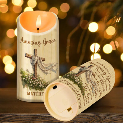 Amazing Grace - Personalized Flameless LED Candle