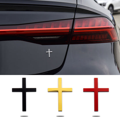 Metal Cross Car Sticker – Christian Zinc Alloy Emblem for Vehicles
