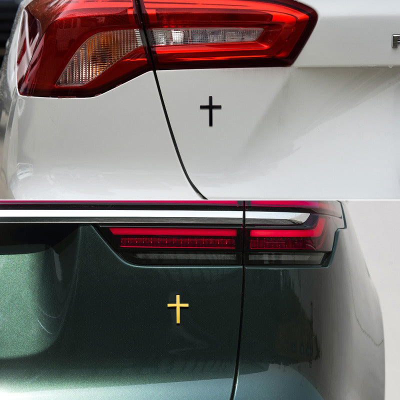 Metal Cross Car Sticker – Christian Zinc Alloy Emblem for Vehicles