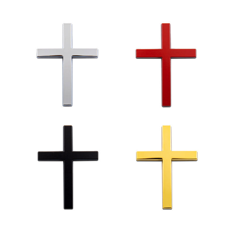 Metal Cross Car Sticker – Christian Zinc Alloy Emblem for Vehicles