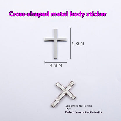 Metal Cross Car Sticker – Christian Zinc Alloy Emblem for Vehicles