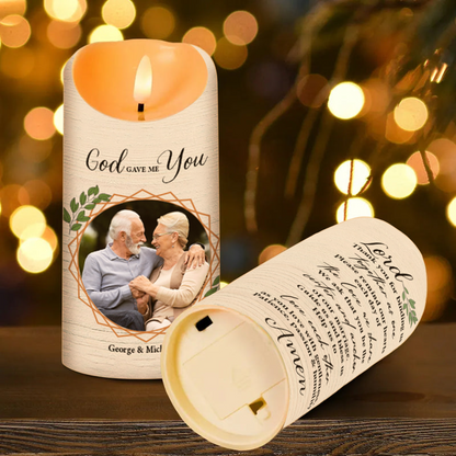 God Gave Me You - Personalized Flameless LED Candle