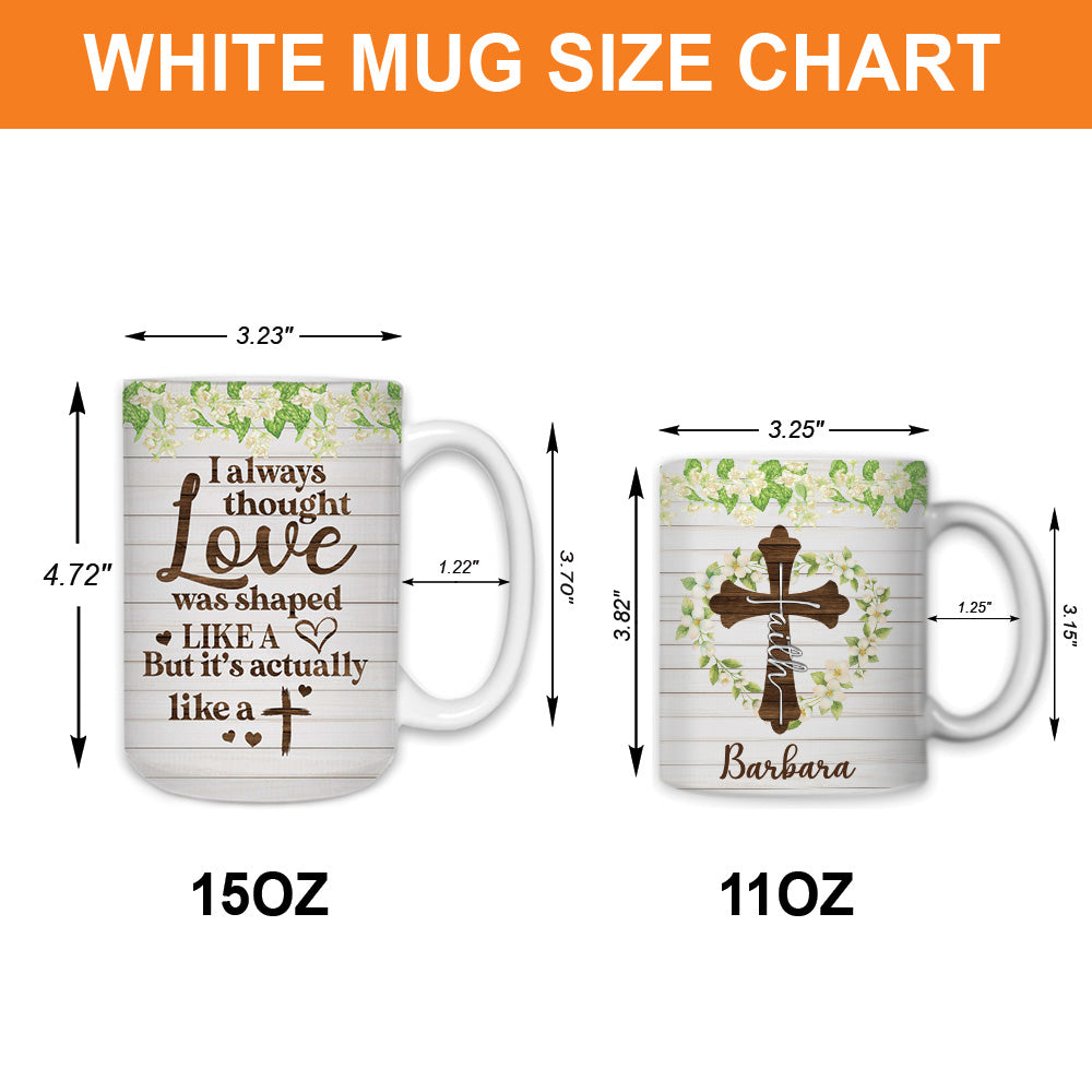 Faith Cross Personalized Mug | Floral Christian Gift with Custom Name