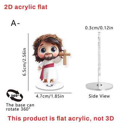 Cute Jesus Acrylic Stand – Modern Christian Desk Decor