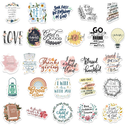 Notebook Stickers - 52 Jesus Phrases Bible Quotations Notebook Stickers