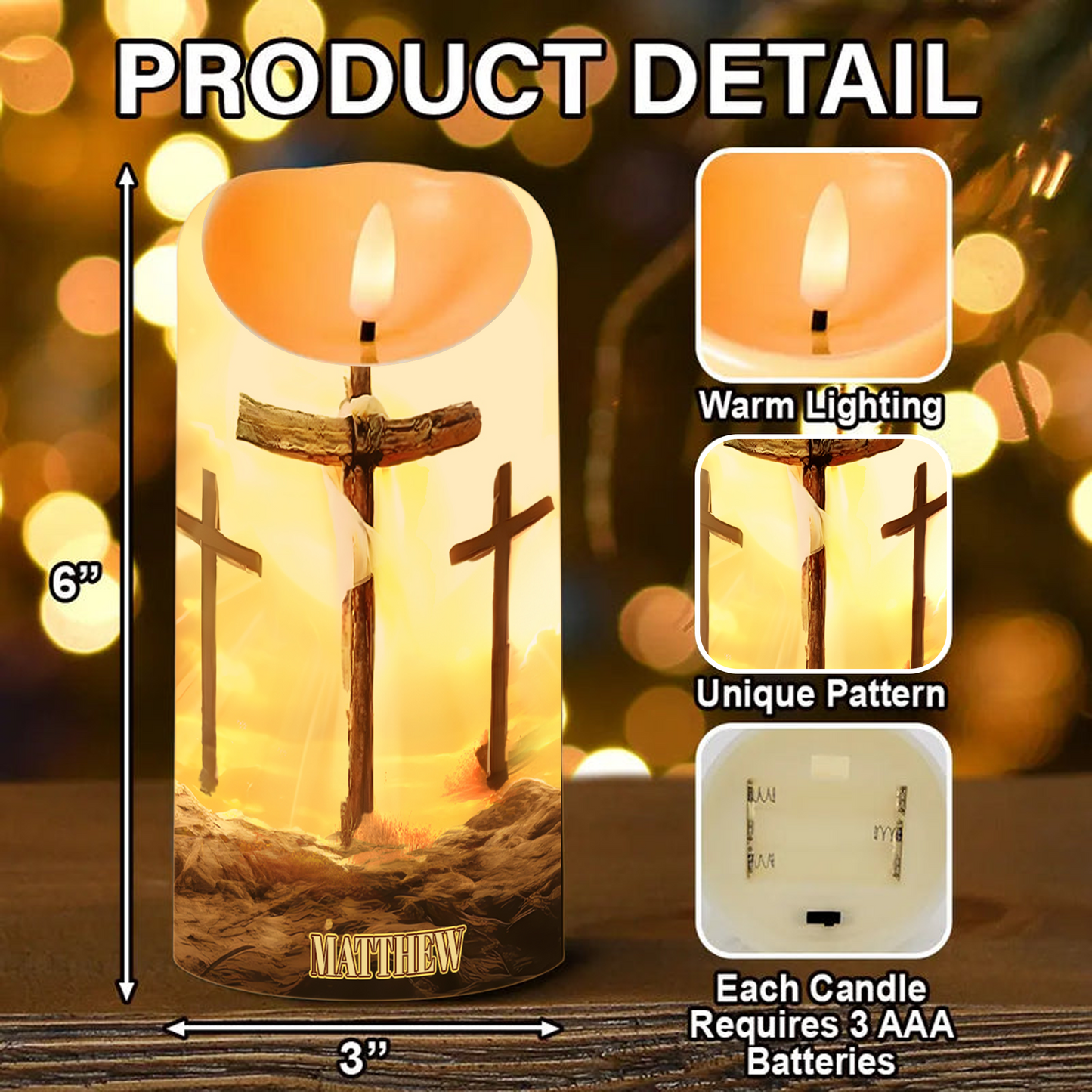 Prayer For Protection - Personalized Flameless LED Candle