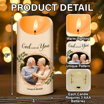 God Gave Me You - Personalized Flameless LED Candle