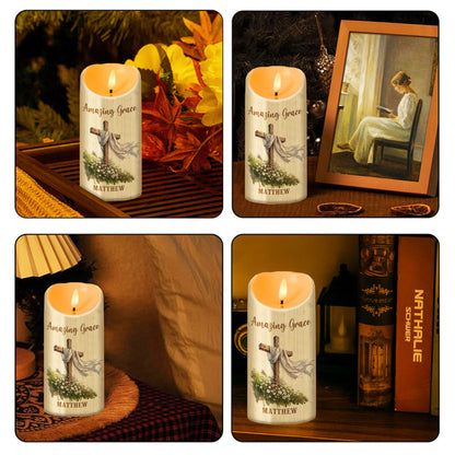 Amazing Grace - Personalized Flameless LED Candle