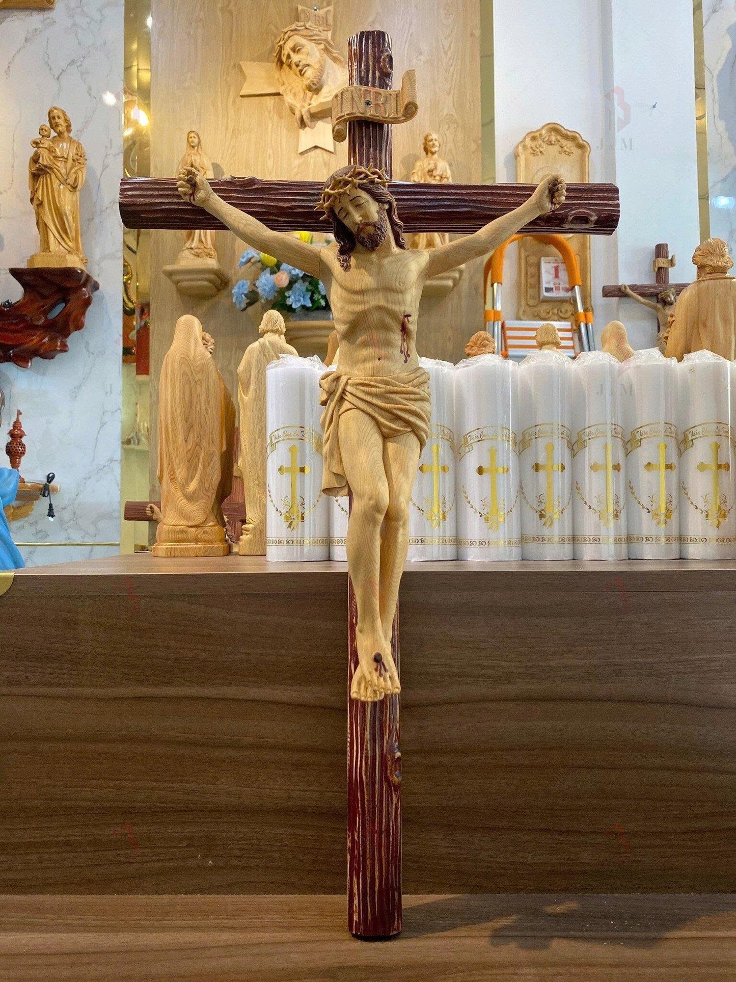 Premium Wooden Crucifix – A Symbol of Faith & Peace