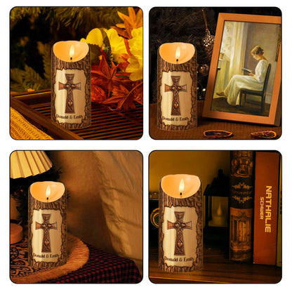 Wood Grace Candle – Personalized Christian LED Light