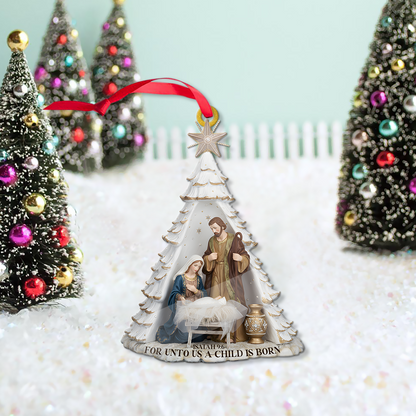 Holy Family Christmas Ornaments – Acrylic Star & Tree Nativity Decorations