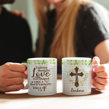 Faith Cross Personalized Mug | Floral Christian Gift with Custom Name