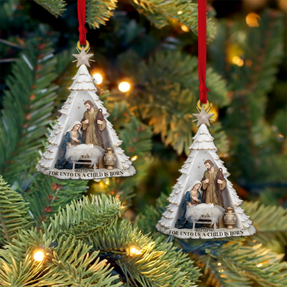 Holy Family Christmas Ornaments – Acrylic Star & Tree Nativity Decorations