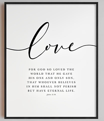 Hand-Painted (Faith Hope Love) Bible Verse Canvas Print by JesusFaith