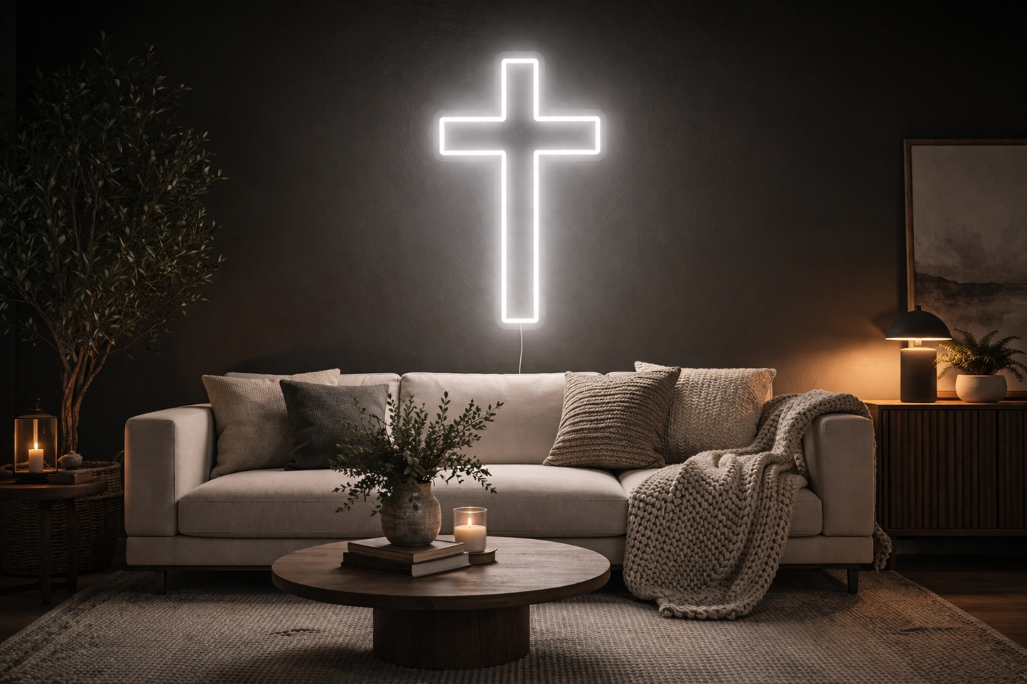 Holy Cross LED Neon Sign,Custom Led Neon Sign, Christian Wall Art