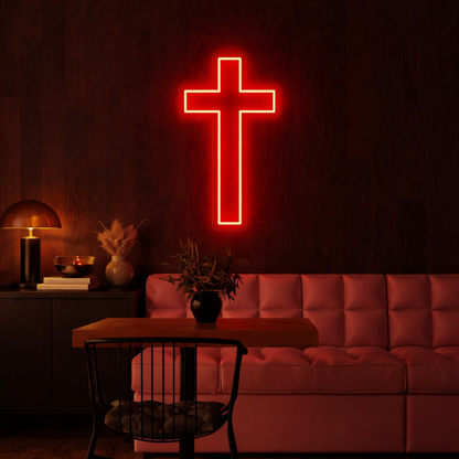 Holy Cross LED Neon Sign,Custom Led Neon Sign, Christian Wall Art