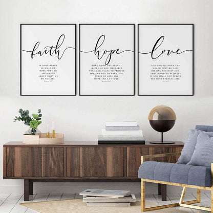 Faith Hope Love Wall Decor Art – Minimal & Meaningful
