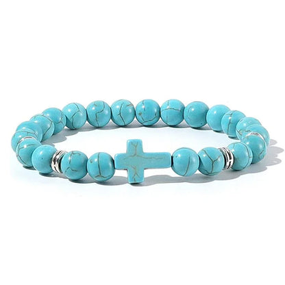 Natural Stone Cross Bracelet – Christian Faith Jewelry