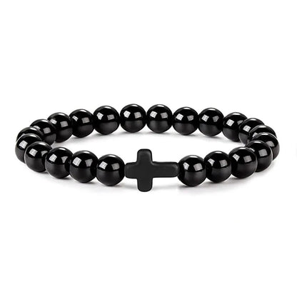 Natural Stone Cross Bracelet – Christian Faith Jewelry
