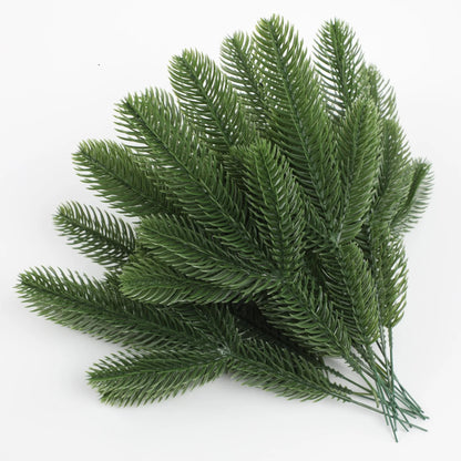 Evergreen Pine Branch with Red Berries Christmas Decoration