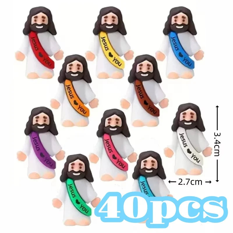 Mini Jesus Figurines – Cute Religious Decorations for Christmas, Easter & Everyday Faith