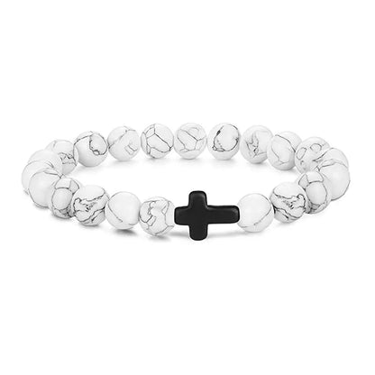 Natural Stone Cross Bracelet – Christian Faith Jewelry