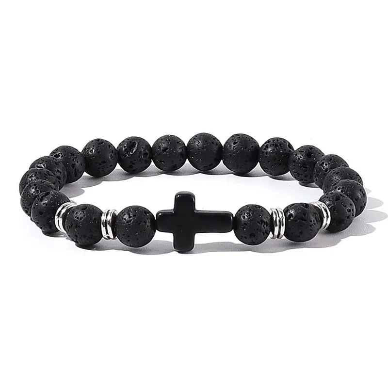 Natural Stone Cross Bracelet – Christian Faith Jewelry