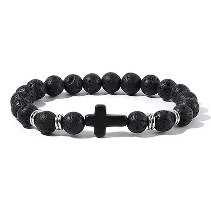 Natural Stone Cross Bracelet – Christian Faith Jewelry