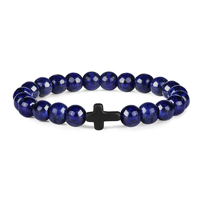 Natural Stone Cross Bracelet – Christian Faith Jewelry