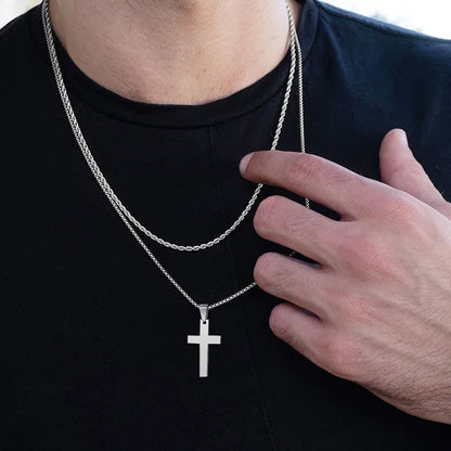 Waterproof Cross Necklaces for Men Male Gifts Jewelry | Simple Cross Necklace for Men