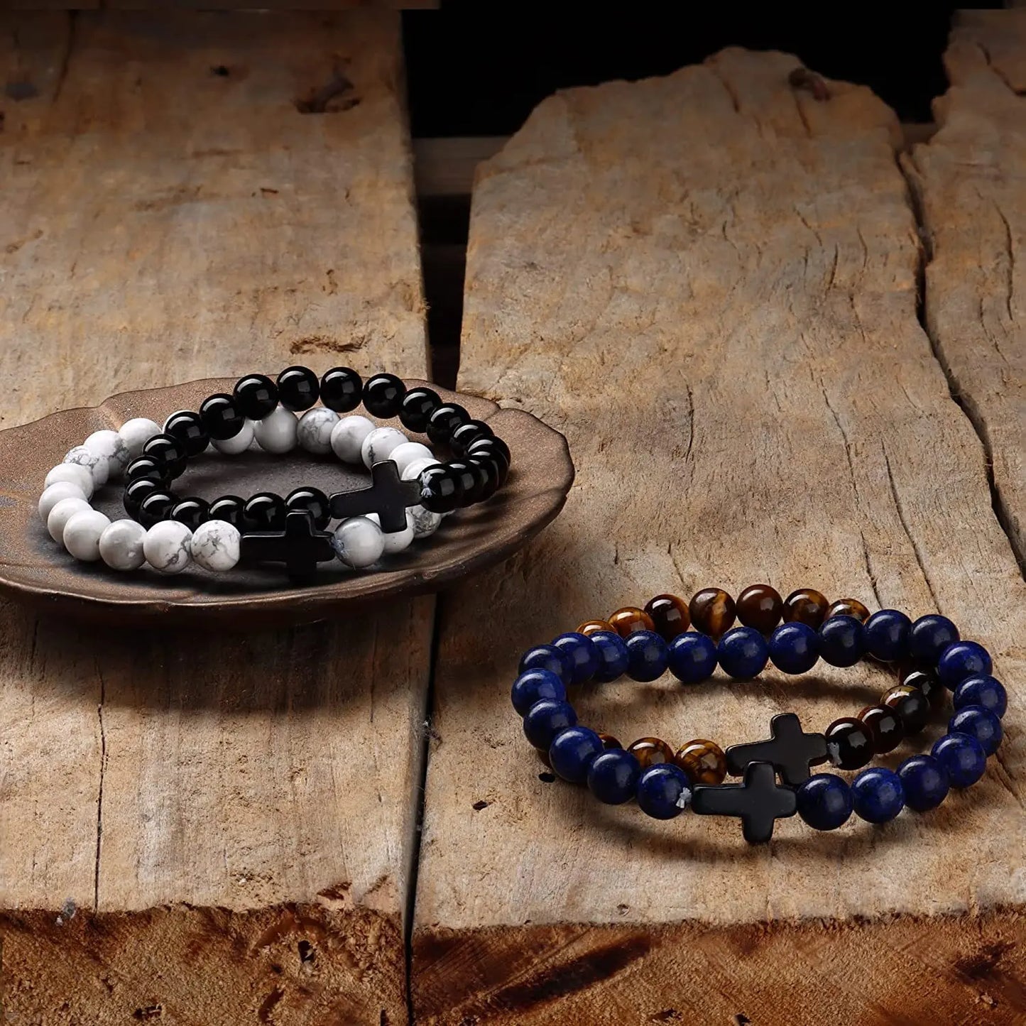 Natural Stone Cross Bracelet – Christian Faith Jewelry