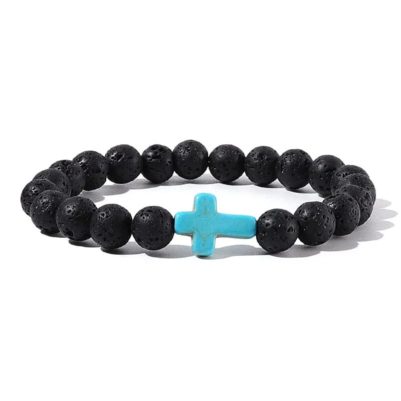 Natural Stone Cross Bracelet – Christian Faith Jewelry