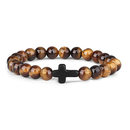Natural Stone Cross Bracelet – Christian Faith Jewelry