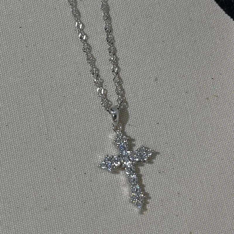 Cubic Zirconia Cross Pendant Necklace